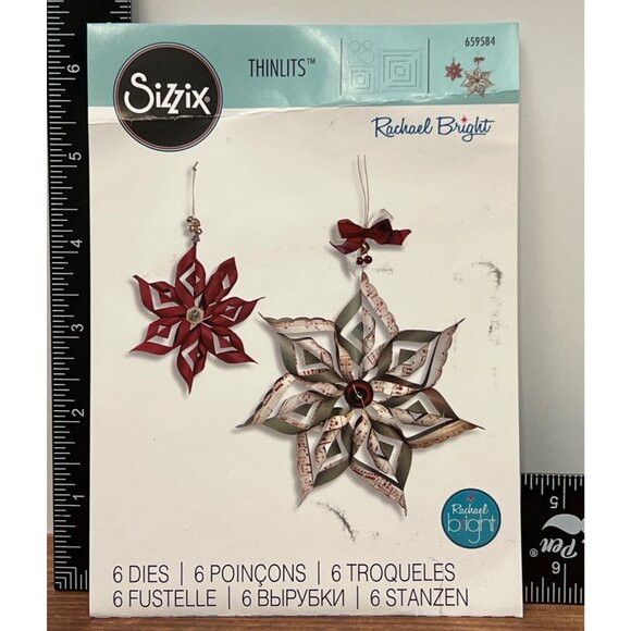 HTF Sizzix Thinlits Die Set By Rachael Bright Ornaments, SCALLOP STARS 659584 - Picture 1 of 5